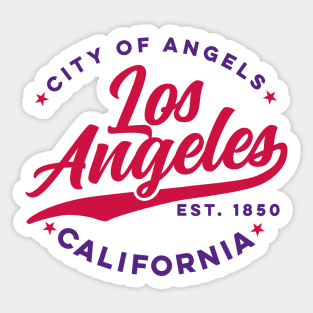 Vintage Los Angeles City of Angels California Red Text Sticker